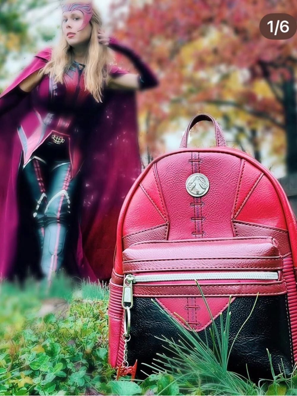 Loungefly backpack Scarlet witch WandaVision wallet keychain